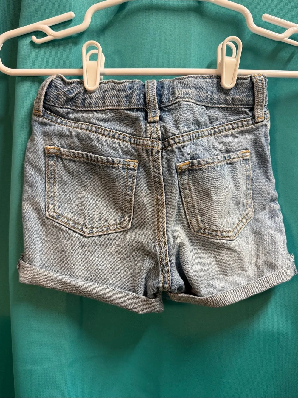 Old Navy Light Blue Denim Roll-Cuff Kids Shorts